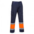 Front - Portwest Mens Contrast Hi-Vis Work Trousers