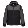 Front - Portwest Mens KX3 Contrast Hooded Soft Shell Jacket