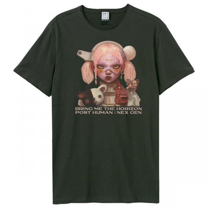 Front - Amplified Unisex Adult Post Human: Nex Gen Bring Me The Horizon Vintage T-Shirt