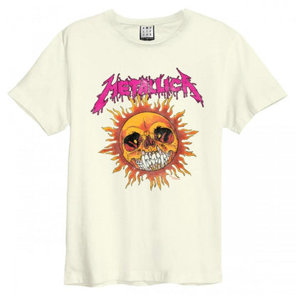Front - Amplified Unisex Adult Neon Sun Metallica Vintage T-Shirt