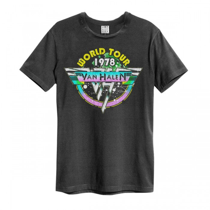 Front - Amplified Unisex Adult World Tour 78 Van Halen Vintage T-Shirt