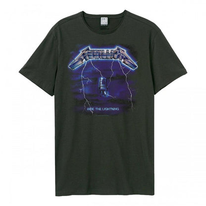 Front - Amplified Unisex Adult Ride The Lightning Metallica Vintage T-Shirt
