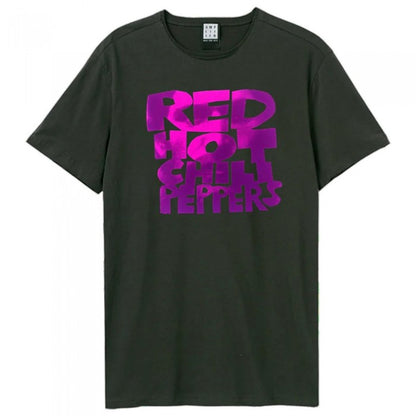 Front - Amplified Unisex Adult Neon Text Red Hot Chilli Peppers Vintage T-Shirt