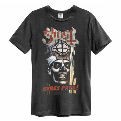 Front - Amplified Unisex Adult Here´s Papa Ghost Vintage T-Shirt