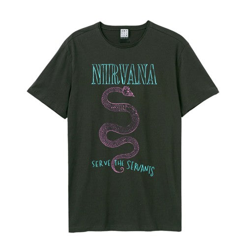 Front - Amplified Unisex Adult Serve The Serpents Nirvana Vintage T-Shirt