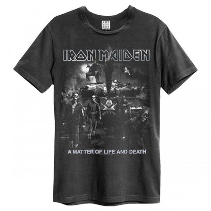 Front - Amplified Unisex Adult Life Or Death Iron Maiden Vintage T-Shirt