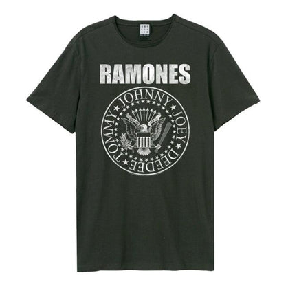 Front - Amplified Unisex Adult Classic Seal Ramones Vintage T-Shirt