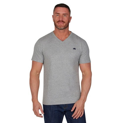 Front - Raging Bull Mens Organic V Neck Classic T-Shirt
