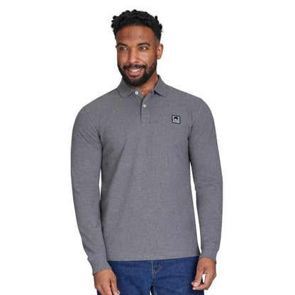 Front - Raging Bull Mens Classic Patch Pique Long-Sleeved Polo Shirt