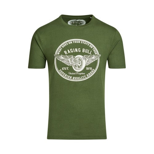 Front - Raging Bull Mens On Tour Wheel T-Shirt