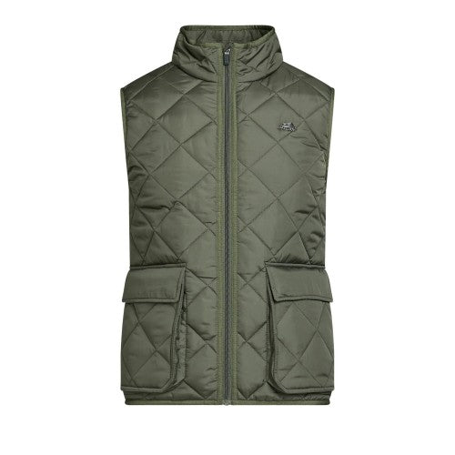 Front - Raging Bull Mens Quilted Patch Pocket Gilet
