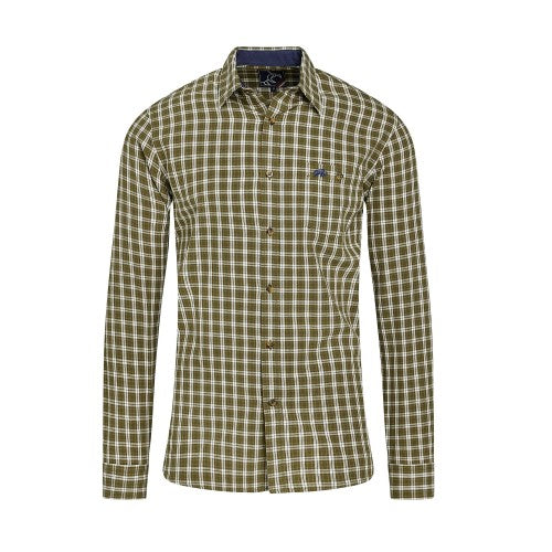 Front - Raging Bull Mens Micro Checked Brushed Cotton Long-Sleeved Shirt