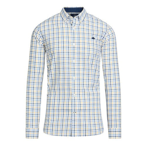 Front - Raging Bull Mens Micro Gingham Check Long-Sleeved Shirt