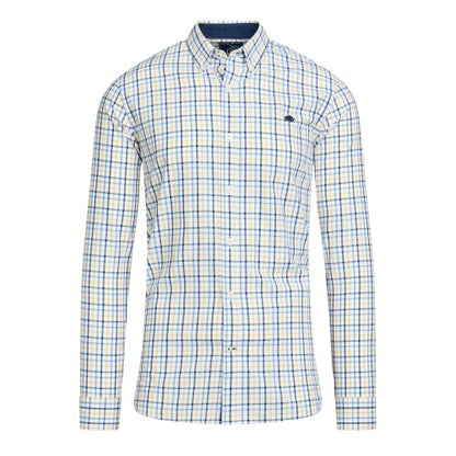 Front - Raging Bull Mens Micro Gingham Check Long-Sleeved Shirt
