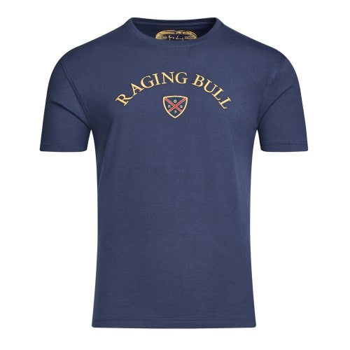 Front - Raging Bull Mens Crest Embroidered T-Shirt