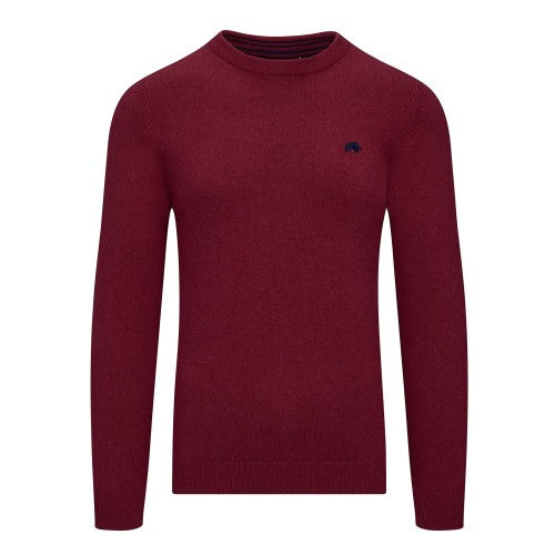 Front - Raging Bull Mens Knitted Cashmere Blend Crew Neck Pullover
