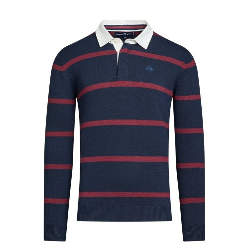 Front - Raging Bull Mens Knitted Rugby Shirt