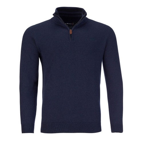 Front - Raging Bull Mens Classic Knitted Cashmere Blend Quarter Zip Jumper