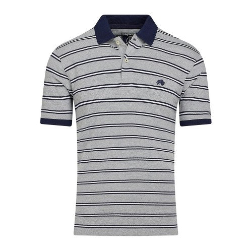 Front - Raging Bull Mens Tram Stripe Pique Polo Shirt