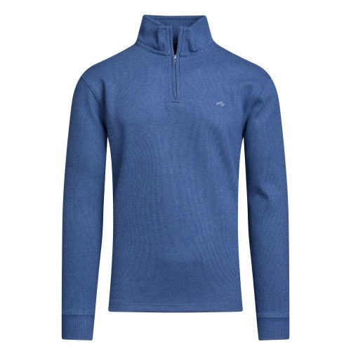 Front - Raging Bull Mens Classic French Rib Quarter Zip Jumper