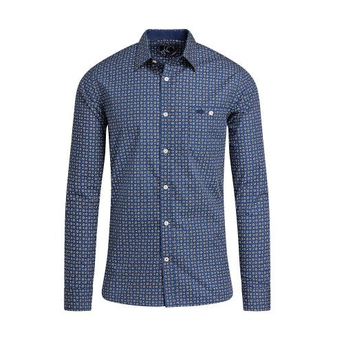 Front - Raging Bull Mens Geometric Long-Sleeved Shirt