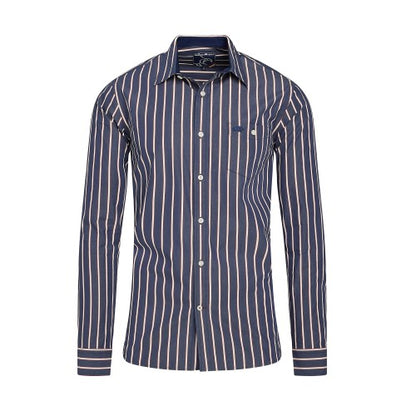 Front - Raging Bull Mens Stripe Poplin Long-Sleeved Shirt