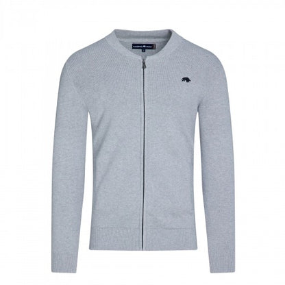 Front - Raging Bull Mens Knitted Baseball Collar Cardigan