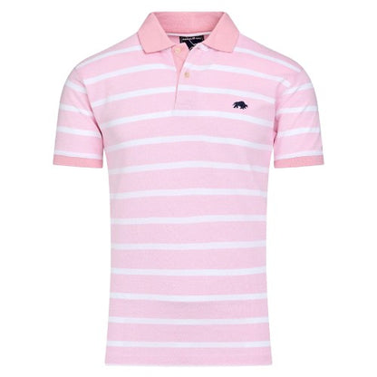 Front - Raging Bull Mens Stripe Birdseye Pique Short-Sleeved Polo Shirt