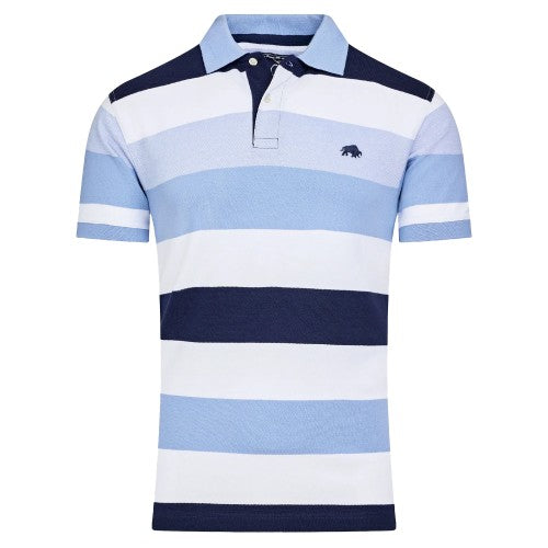 Front - Raging Bull Mens Hoop Birdseye Pique Polo Shirt