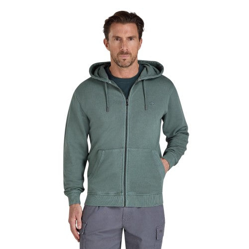 Front - Raging Bull Mens Garment Dyed Full Zip Hoodie