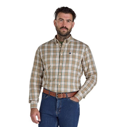 Front - Raging Bull Mens Suffolk Checked Twill Long-Sleeved Shirt