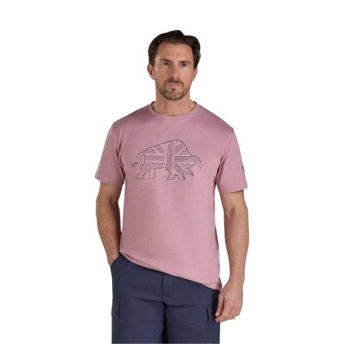 Front - Raging Bull Mens Bull Stitched T-Shirt