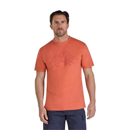 Front - Raging Bull Mens Flock Union Jack Bull T-Shirt