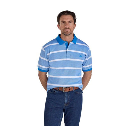 Front - Raging Bull Mens Stripe Birdseye Pique Two Tone Polo Shirt