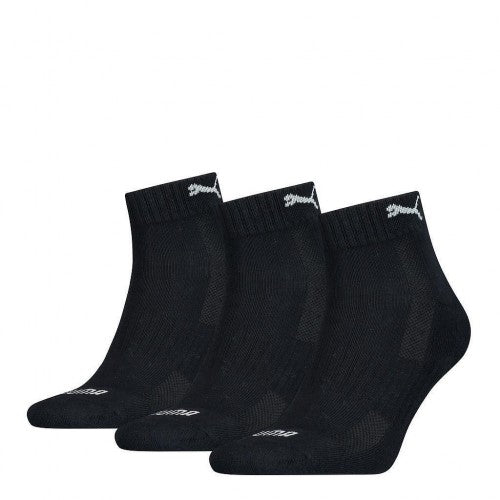 Front - Puma Unisex Adult Cushioned Ankle Socks (Pack Of 3)