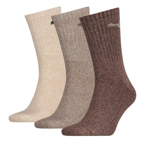 Front - Puma Unisex Adult Crew Sports Socks (Pack Of 3)
