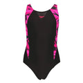 Front - Speedo Girls Hyper Boom Splice One Piece Swimsuit