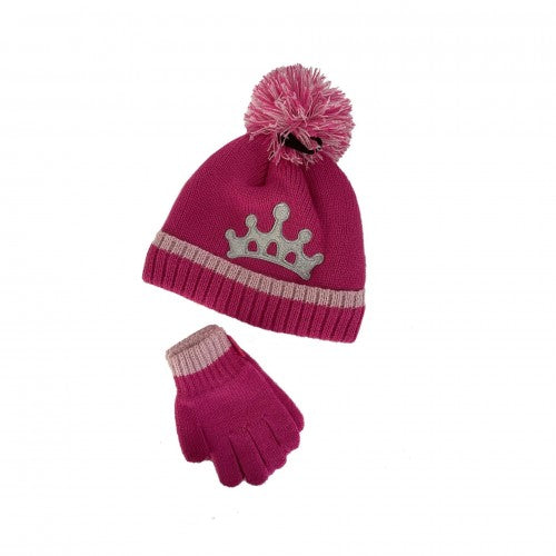 Front - Girls Princess Hat And Gloves Set