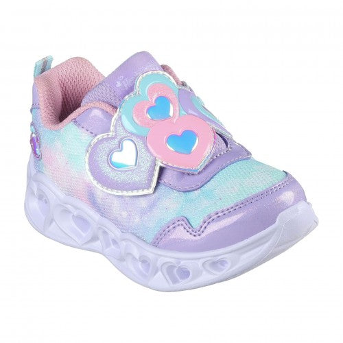 Front - Skechers Girls Heart Lights- Lovin Reflection Trainers