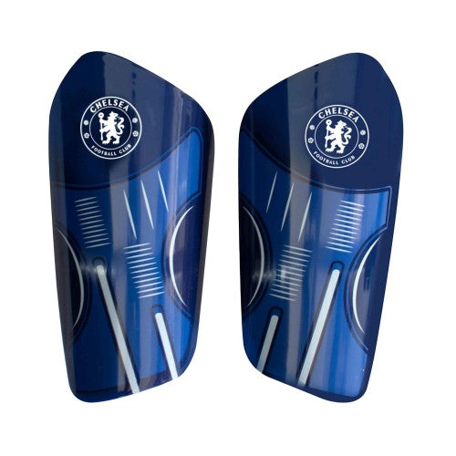 Front - Chelsea FC Childrens/Kids Team Slip-In Shin Guards