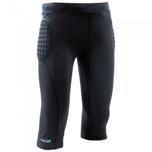 Front - Precision Childrens/Kids Padded 3/4 Baselayer Goalkeeper Thermal Bottoms
