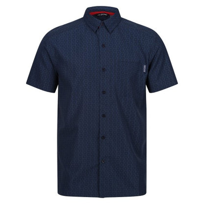 Front - Regatta Mens Mindano VIII Patterned Short-Sleeved Shirt