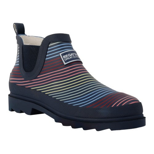 Front - Regatta Womens/Ladies Harper Contrast Striped Low Wellington Boots