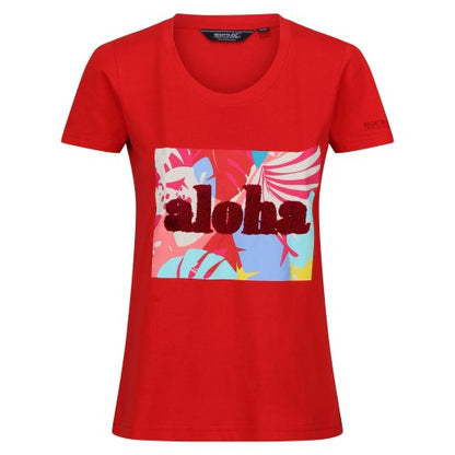 Front - Regatta Womens/Ladies Filandra VIII Tropical Leaves T-Shirt