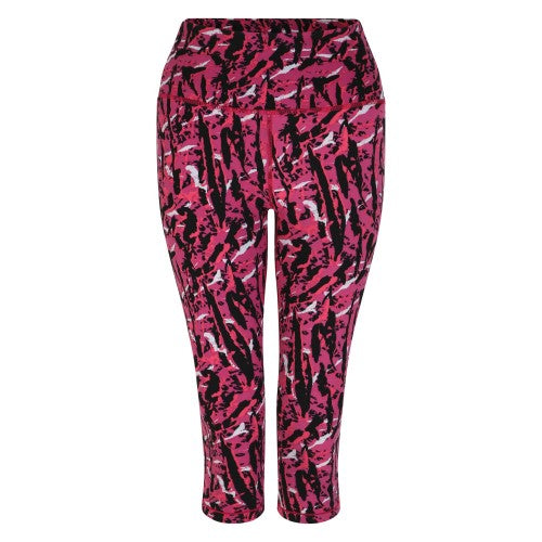 Front - Dare 2B Womens/Ladies Influential Zebra Print 3/4 Leggings