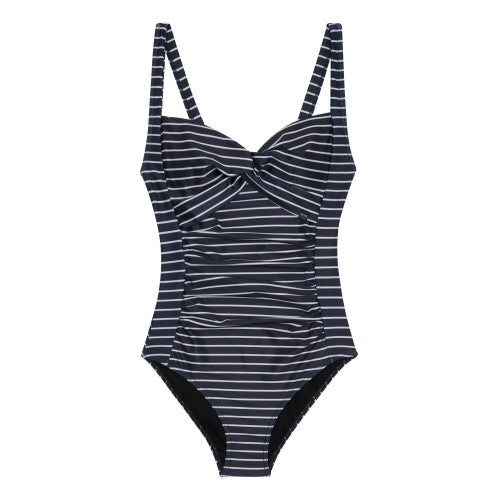 Front - Regatta Womens/Ladies Sakari Contrast Striped Tummy Control One Piece Swimsuit