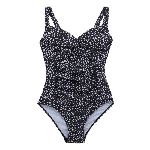 Front - Regatta Womens/Ladies Sakari Polka Dot Tummy Control One Piece Swimsuit