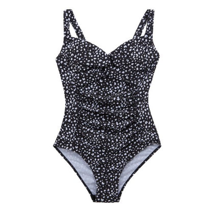 Front - Regatta Womens/Ladies Sakari Polka Dot Tummy Control One Piece Swimsuit