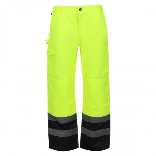 Front - Regatta Mens Pro Hi-Vis Cargo Trousers
