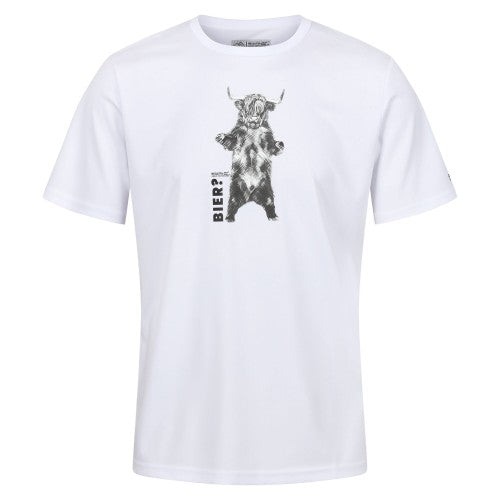 Front - Regatta Mens Fingal Slogan III Bier Highland Cow T-Shirt